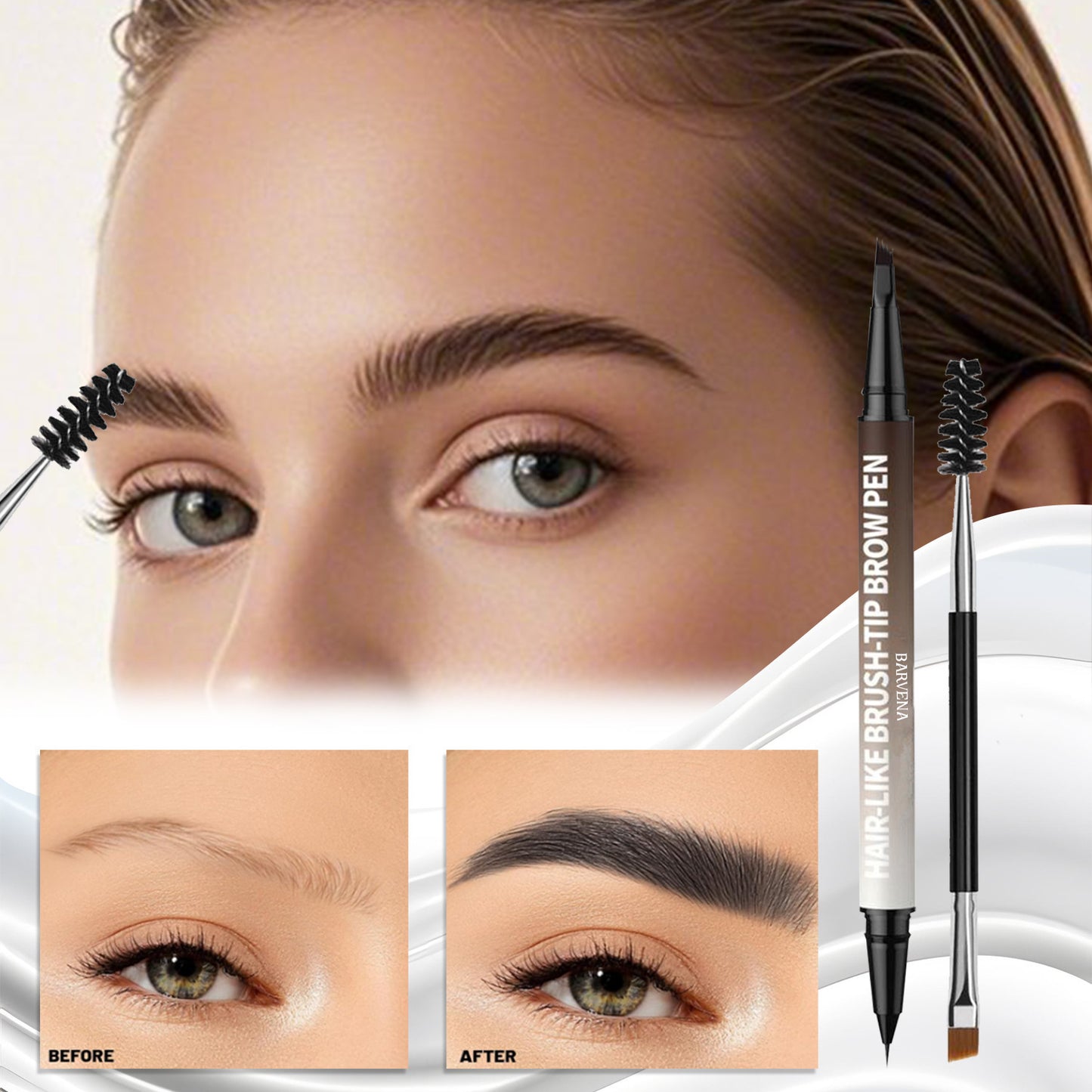 4D Hair-Like Brow Pen | 2-in-1 Dual-Ended Design