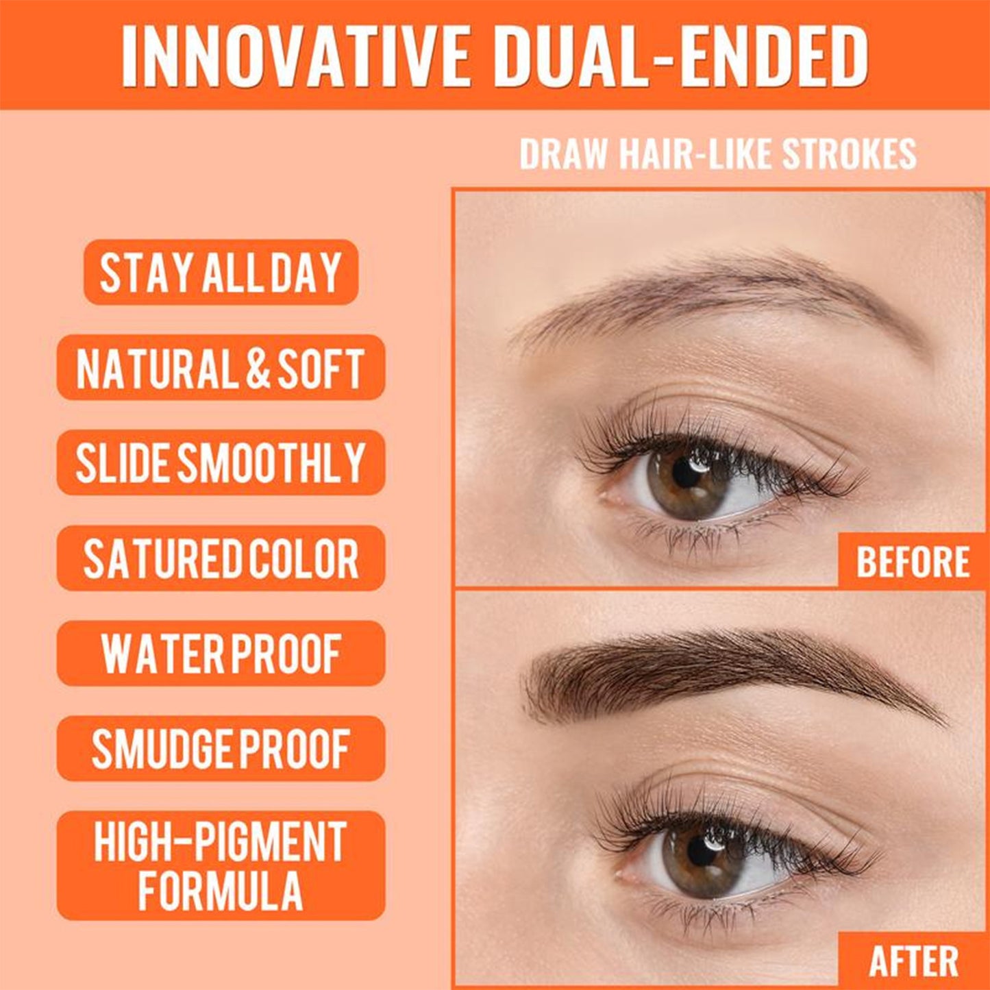 4D Hair-Like Brow Pen | 2-in-1 Dual-Ended Design