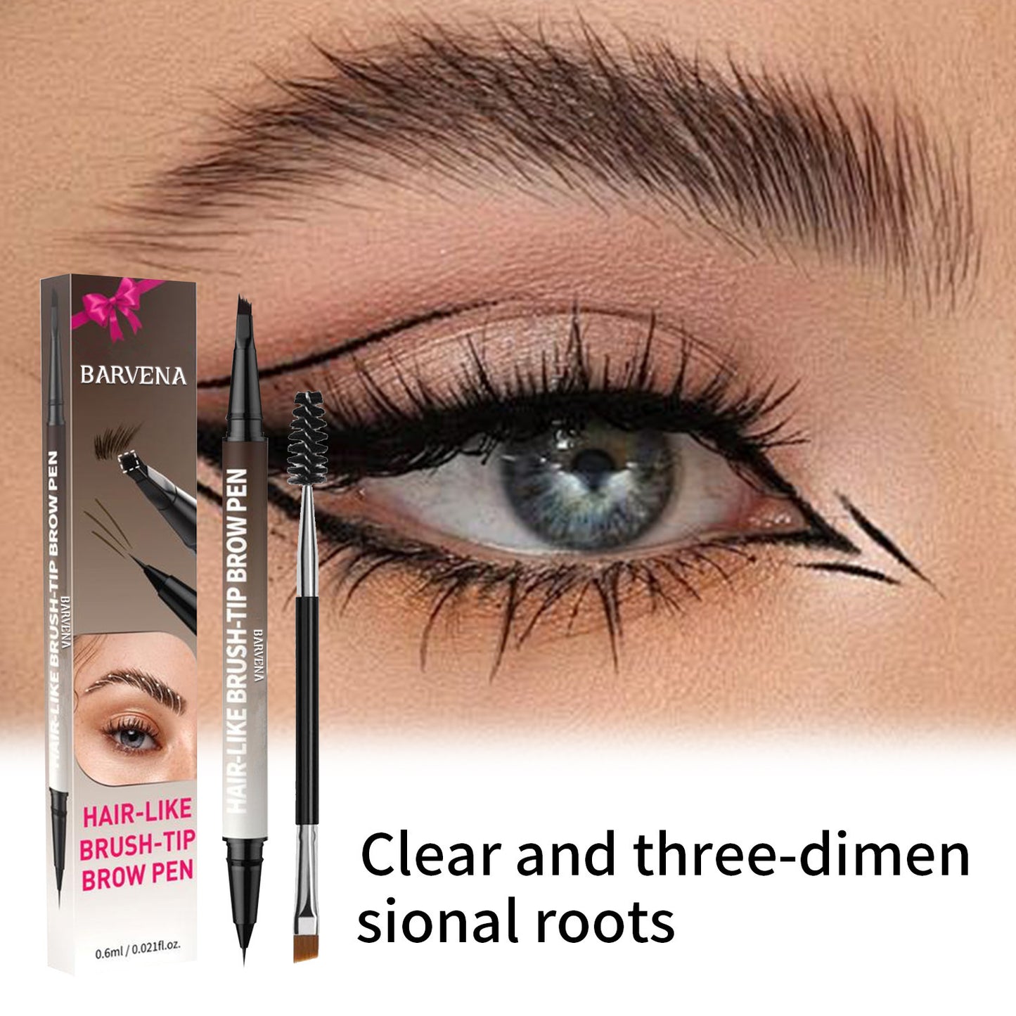 4D Hair-Like Brow Pen | 2-in-1 Dual-Ended Design