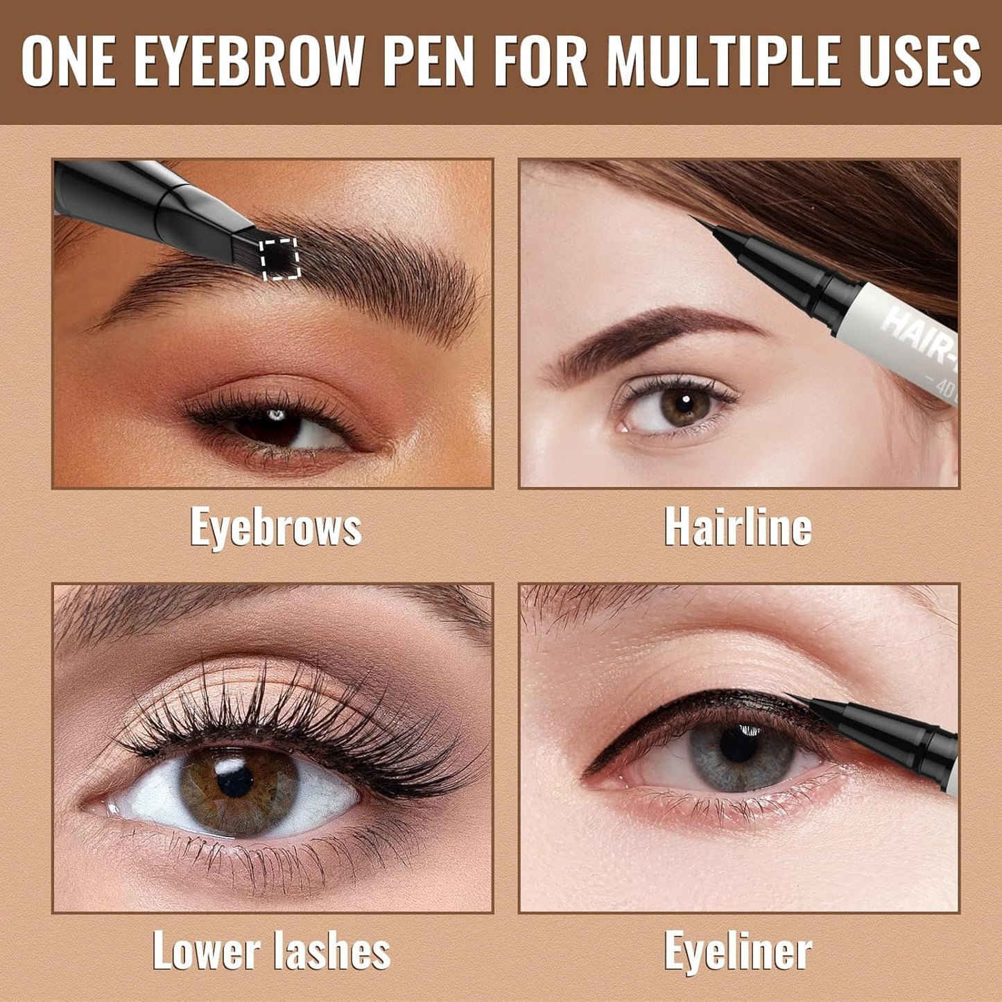 4D Hair-Like Brow Pen | 2-in-1 Dual-Ended Design